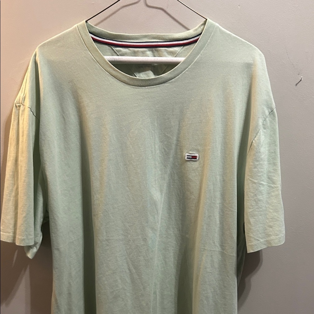 Tommy Hilfiger Classic Seafoam Green Cotton T-Shirt - Picture 4 of 7